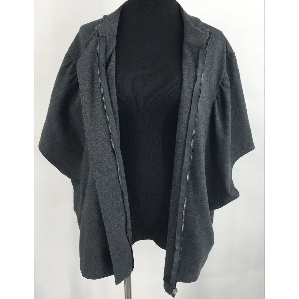 Lilla P Cape Womens Large L Charcoal Gray Pockets‎ Jacket
